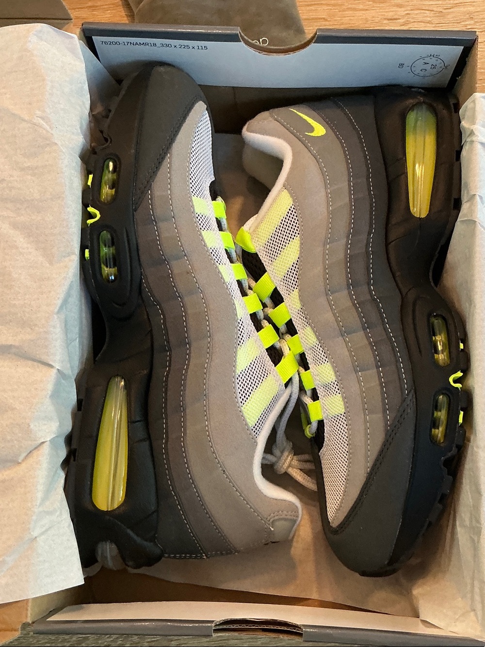 Nike Air Max 95 Gray with Neon Yellow Accents